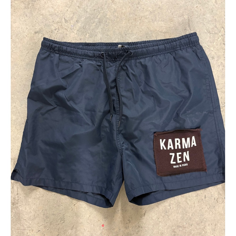 St Barth Karma Zen Yoga Swim Trunks Shorts Mens Navy Blue‎ Made in Paris